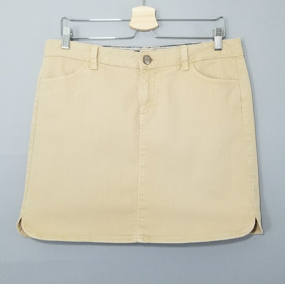 Tommy Hilfiger Vintage 90s Tan Denim Jean Skirt 10